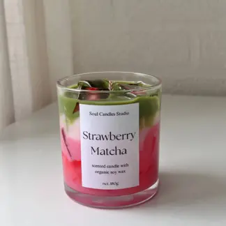 Strawberry Matcha Kerze im Glas